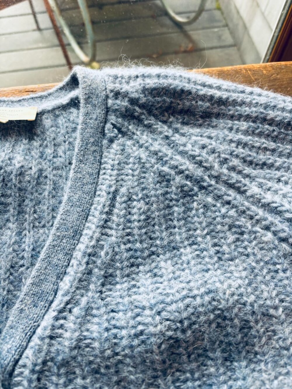 BEAUTIFUL SEZANE EMILE CARDIGAN IN DENIM BLUE COLOR L WORN ONCE - Picture 3 of 7